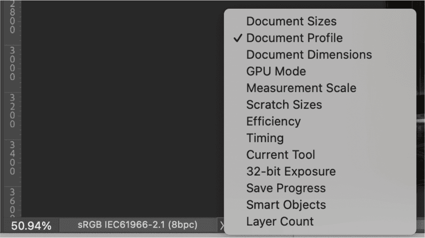 Document Profile menu