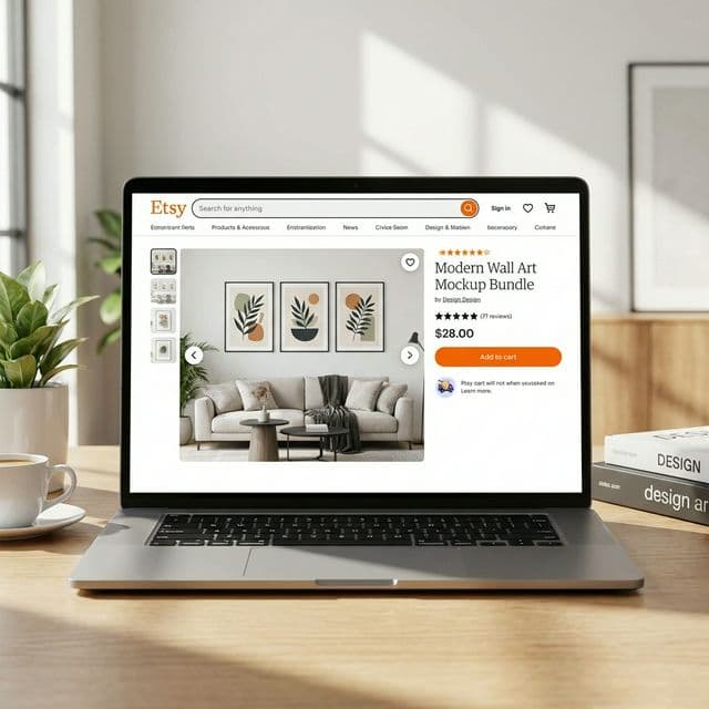 Professional Etsy Listing Mockups for Art Prints