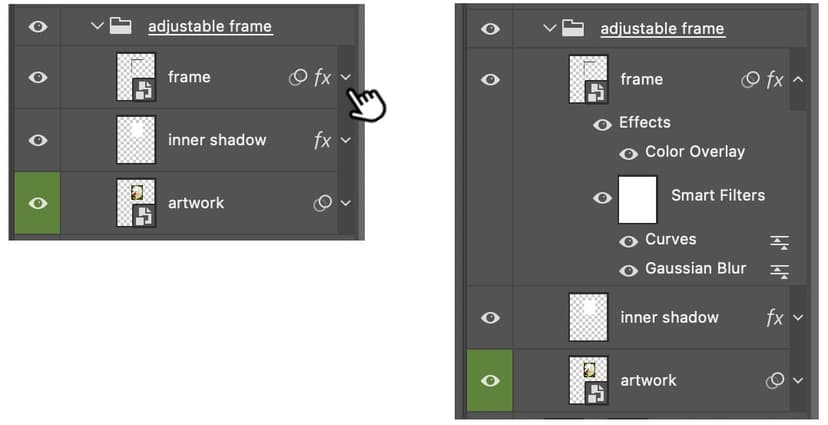 Expanding hidden layer effects