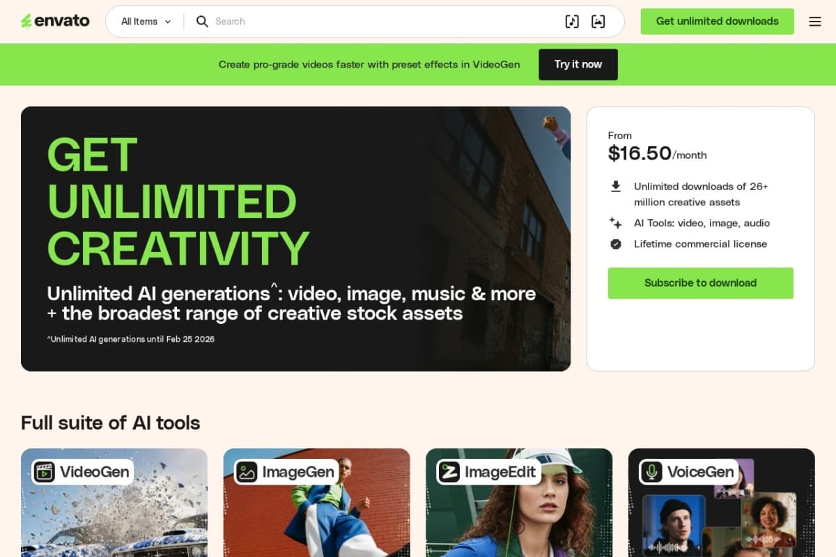 Envato Elements Interface