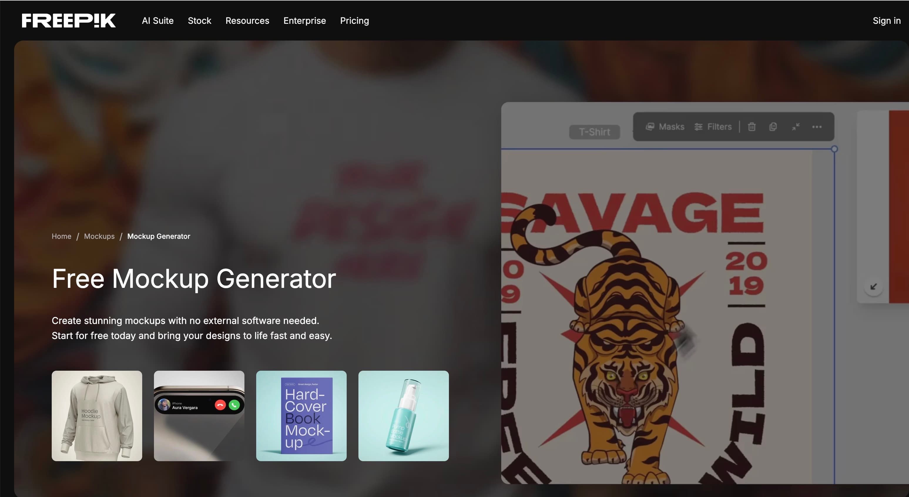 Freepik Interface