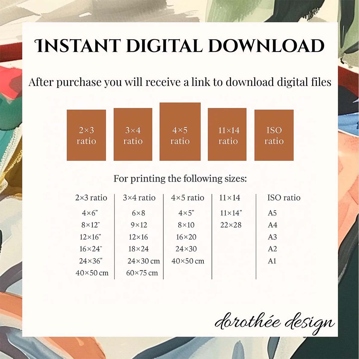 Product spec card example by Dorothee Design